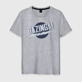 Мужская футболка хлопок с принтом Black Big Bang Theory Bazinga в Санкт-Петербурге, 100% хлопок | прямой крой, круглый вырез горловины, длина до линии бедер, слегка спущенное плечо. | Тематика изображения на принте: black big bang theory bazinga теория большого