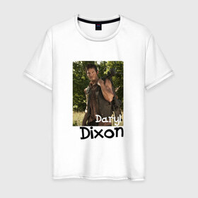 Мужская футболка хлопок с принтом Daryl Dixon photo в Санкт-Петербурге, 100% хлопок | прямой крой, круглый вырез горловины, длина до линии бедер, слегка спущенное плечо. | daryl | dixon | walking | дэрил | мертвецы | ходячие