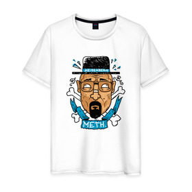 Мужская футболка хлопок с принтом Heisenberg - Only Meth в Санкт-Петербурге, 100% хлопок | прямой крой, круглый вырез горловины, длина до линии бедер, слегка спущенное плечо. | breaking bad | chef | dope | heisenberg | walter white