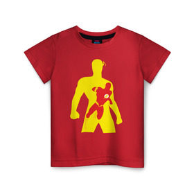 Детская футболка хлопок с принтом Flash Minimalist Comics в Санкт-Петербурге, 100% хлопок | круглый вырез горловины, полуприлегающий силуэт, длина до линии бедер | flash minimalist comics justice flash флеш