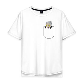 Мужская футболка хлопок Oversize с принтом Geralt of Pocket в Санкт-Петербурге, 100% хлопок | свободный крой, круглый ворот, “спинка” длиннее передней части | geralt of pocket ведьмак 3 witcher