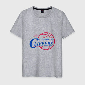 Мужская футболка хлопок с принтом Клипперс в Санкт-Петербурге, 100% хлопок | прямой крой, круглый вырез горловины, длина до линии бедер, слегка спущенное плечо. | клипперс | клипперсnba