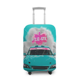 Чехол для чемодана 3D с принтом 2 JZ GTE в Санкт-Петербурге, 86% полиэфир, 14% спандекс | двустороннее нанесение принта, прорези для ручек и колес | 2jz gte | altezza | drift | jdm | toyota | альтеза | гонка | ждм