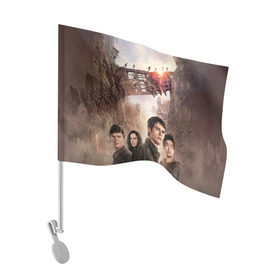 Флаг для автомобиля с принтом Бегущий в лабиринте в Санкт-Петербурге, 100% полиэстер | Размер: 30*21 см | the maze runner | бегущий в лабиринте