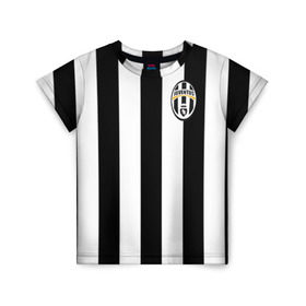 Детская футболка 3D с принтом Juventus Vidal в Санкт-Петербурге, 100% гипоаллергенный полиэфир | прямой крой, круглый вырез горловины, длина до линии бедер, чуть спущенное плечо, ткань немного тянется | football | juventus | vidal | фк | футбол | ювентус