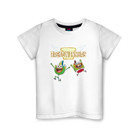 Детская футболка хлопок с принтом Шлёп-Шлёп и Быдыщ в Санкт-Петербурге, 100% хлопок | круглый вырез горловины, полуприлегающий силуэт, длина до линии бедер | хлебоутки | шлёп шлёп и быдыщbreadwinners