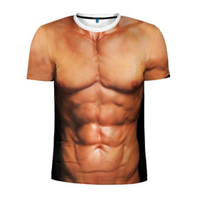 Мужская футболка 3D спортивная с принтом Идеальное тело в Санкт-Петербурге, 100% полиэстер с улучшенными характеристиками | приталенный силуэт, круглая горловина, широкие плечи, сужается к линии бедра | идеальное | пресс | спорт | тело | торс