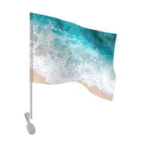 Флаг для автомобиля с принтом Берег в Санкт-Петербурге, 100% полиэстер | Размер: 30*21 см | берег | вода | волны | море | пляж | прилив