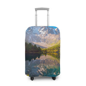 Чехол для чемодана 3D с принтом Природа в Санкт-Петербурге, 86% полиэфир, 14% спандекс | двустороннее нанесение принта, прорези для ручек и колес | горы | облака | озеро | пейзаж