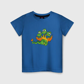 Детская футболка хлопок с принтом Змей Горыныч в Санкт-Петербурге, 100% хлопок | круглый вырез горловины, полуприлегающий силуэт, длина до линии бедер | дети | змей горыныч | змей горынычдракон