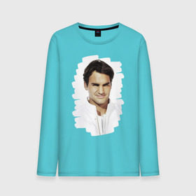 Мужской лонгслив хлопок с принтом Roger Federer в Санкт-Петербурге, 100% хлопок |  | roger federer | роджер федерер | теннис | чемпион