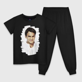 Детская пижама хлопок с принтом Roger Federer в Санкт-Петербурге, 100% хлопок |  брюки и футболка прямого кроя, без карманов, на брюках мягкая резинка на поясе и по низу штанин
 | Тематика изображения на принте: roger federer | роджер федерер | теннис | чемпион