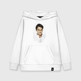 Детская толстовка хлопок с принтом Roger Federer в Санкт-Петербурге, 100% хлопок | Круглый горловой вырез, эластичные манжеты, пояс, капюшен | roger federer | роджер федерер | теннис | чемпион