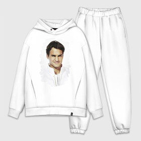 Мужской костюм хлопок OVERSIZE с принтом Roger Federer в Санкт-Петербурге,  |  | Тематика изображения на принте: roger federer | роджер федерер | теннис | чемпион