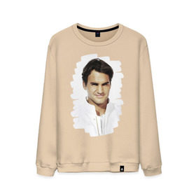 Мужской свитшот хлопок с принтом Roger Federer в Санкт-Петербурге, 100% хлопок |  | roger federer | роджер федерер | теннис | чемпион