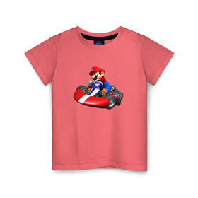 Детская футболка хлопок с принтом Mario Kart в Санкт-Петербурге, 100% хлопок | круглый вырез горловины, полуприлегающий силуэт, длина до линии бедер | nintendo | карт | марио | нинтендо