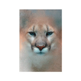 Обложка для паспорта матовая кожа с принтом Пума в Санкт-Петербурге, натуральная матовая кожа | размер 19,3 х 13,7 см; прозрачные пластиковые крепления | животные | киса | кошка | пума