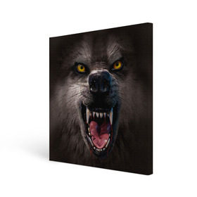 Холст квадратный с принтом Злой волк в Санкт-Петербурге, 100% ПВХ |  | волк | животные | злой волк | зубы | оскал