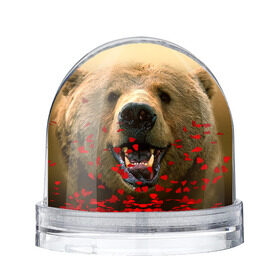 Водяной шар с принтом Мишка в Санкт-Петербурге, Пластик | Изображение внутри шара печатается на глянцевой фотобумаге с двух сторон | бурый | гризли | животные | медведь | мишка