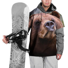 Накидка на куртку 3D с принтом Медведь в Санкт-Петербурге, 100% полиэстер |  | Тематика изображения на принте: бурый | гризли | животные | медведь | мишка