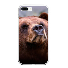 Чехол для iPhone 7Plus/8 Plus матовый с принтом Медведь в Санкт-Петербурге, Силикон | Область печати: задняя сторона чехла, без боковых панелей | бурый | гризли | животные | медведь | мишка