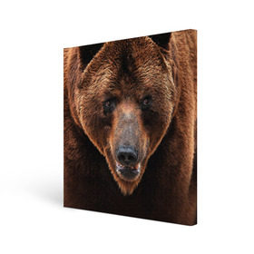 Холст квадратный с принтом Медведь в Санкт-Петербурге, 100% ПВХ |  | бурый | гризли | животные | медведь | мишка