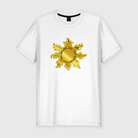 Мужская футболка премиум с принтом Солнце ацтеков в Санкт-Петербурге, 92% хлопок, 8% лайкра | приталенный силуэт, круглый вырез ворота, длина до линии бедра, короткий рукав | Тематика изображения на принте: 