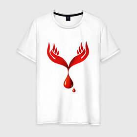 Мужская футболка хлопок с принтом Донор крови в Санкт-Петербурге, 100% хлопок | прямой крой, круглый вырез горловины, длина до линии бедер, слегка спущенное плечо. | 