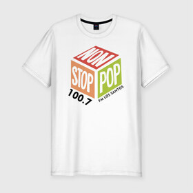 Мужская футболка премиум с принтом Non Stop Pop в Санкт-Петербурге, 92% хлопок, 8% лайкра | приталенный силуэт, круглый вырез ворота, длина до линии бедра, короткий рукав | 