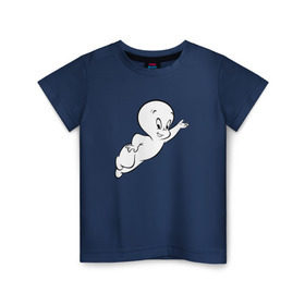 Детская футболка хлопок с принтом Casper в Санкт-Петербурге, 100% хлопок | круглый вырез горловины, полуприлегающий силуэт, длина до линии бедер | Тематика изображения на принте: каспер | касперприведение | охотники за приведениями