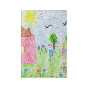 Обложка для паспорта матовая кожа с принтом Детские рисунки в Санкт-Петербурге, натуральная матовая кожа | размер 19,3 х 13,7 см; прозрачные пластиковые крепления | dg | габбана | детский | дольче | карандаш | картина | мода | рисунок