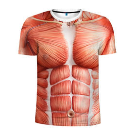 Мужская футболка 3D спортивная с принтом Мышцы в Санкт-Петербурге, 100% полиэстер с улучшенными характеристиками | приталенный силуэт, круглая горловина, широкие плечи, сужается к линии бедра | bodybuilding | бодибилдер | бодибилдинг | качалка | качок | мышцы | спорт | тело | тренажер