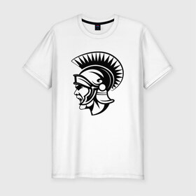 Мужская футболка премиум с принтом Римский воин в Санкт-Петербурге, 92% хлопок, 8% лайкра | приталенный силуэт, круглый вырез ворота, длина до линии бедра, короткий рукав | rome | воин | война | история | римский воинрим | солдат | шлем