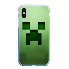 Чехол для iPhone XS Max матовый с принтом Minecraft в Санкт-Петербурге, Силикон | Область печати: задняя сторона чехла, без боковых панелей | крипер