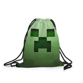 Рюкзак-мешок 3D с принтом Minecraft в Санкт-Петербурге, 100% полиэстер | плотность ткани — 200 г/м2, размер — 35 х 45 см; лямки — толстые шнурки, застежка на шнуровке, без карманов и подкладки | крипер