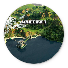 Коврик круглый с принтом Minecraft в Санкт-Петербурге, резина и полиэстер | круглая форма, изображение наносится на всю лицевую часть | крипер