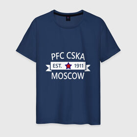Мужская футболка хлопок с принтом ЦСКА Москва 1911 в Санкт-Петербурге, 100% хлопок | прямой крой, круглый вырез горловины, длина до линии бедер, слегка спущенное плечо. | цска