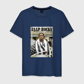 Мужская футболка хлопок с принтом Asap Rocky в Санкт-Петербурге, 100% хлопок | прямой крой, круглый вырез горловины, длина до линии бедер, слегка спущенное плечо. | asap | rocky | асап | роки | рокки | эйсэп