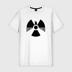 Мужская футболка премиум с принтом Радиоактивность в Санкт-Петербурге, 92% хлопок, 8% лайкра | приталенный силуэт, круглый вырез ворота, длина до линии бедра, короткий рукав | Тематика изображения на принте: знак | опасность | радиация