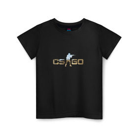 Детская футболка хлопок с принтом CS GO De dust 2 в Санкт-Петербурге, 100% хлопок | круглый вырез горловины, полуприлегающий силуэт, длина до линии бедер | counter | cs | go | strike | игры | контр | кс | страйк