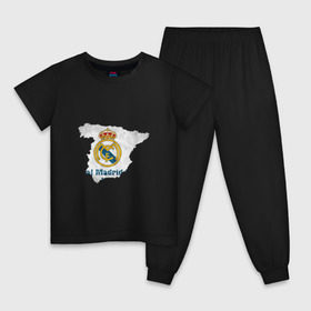 Детская пижама хлопок с принтом Реал Мадрид в Санкт-Петербурге, 100% хлопок |  брюки и футболка прямого кроя, без карманов, на брюках мягкая резинка на поясе и по низу штанин
 | real | реал мадрид на карте испанииреал | футбол