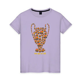 Женская футболка хлопок с принтом Mes que un club в Санкт-Петербурге, 100% хлопок | прямой крой, круглый вырез горловины, длина до линии бедер, слегка спущенное плечо | barca | barcelona | барса | барселона