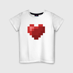Детская футболка хлопок с принтом Heart в Санкт-Петербурге, 100% хлопок | круглый вырез горловины, полуприлегающий силуэт, длина до линии бедер | healthy | minecraft | любовь | майнкрафт