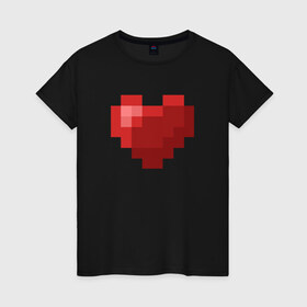 Женская футболка хлопок с принтом Heart в Санкт-Петербурге, 100% хлопок | прямой крой, круглый вырез горловины, длина до линии бедер, слегка спущенное плечо | healthy | minecraft | любовь | майнкрафт