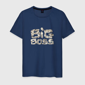 Мужская футболка хлопок с принтом Big boss в Санкт-Петербурге, 100% хлопок | прямой крой, круглый вырез горловины, длина до линии бедер, слегка спущенное плечо. | Тематика изображения на принте: big | boss | босс