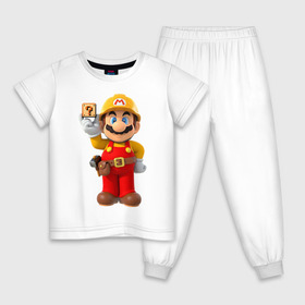 Детская пижама хлопок с принтом Super Mario в Санкт-Петербурге, 100% хлопок |  брюки и футболка прямого кроя, без карманов, на брюках мягкая резинка на поясе и по низу штанин
 | Тематика изображения на принте: nintendo | марио | нинтендо