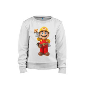 Детский свитшот хлопок с принтом Super Mario в Санкт-Петербурге, 100% хлопок | круглый вырез горловины, эластичные манжеты, пояс и воротник | nintendo | марио | нинтендо