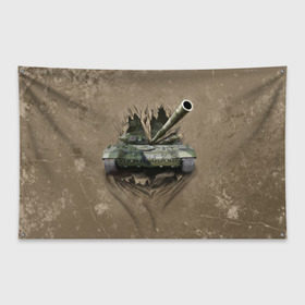 Флаг-баннер с принтом Танк в Санкт-Петербурге, 100% полиэстер | размер 67 х 109 см, плотность ткани — 95 г/м2; по краям флага есть четыре люверса для крепления | силовые структуры | танк