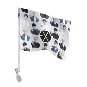 Флаг для автомобиля с принтом Exo в Санкт-Петербурге, 100% полиэстер | Размер: 30*21 см | k pop | kpop | ехо | кай | кей поп | корейская попса | корея | кпоп | экзо | эксо