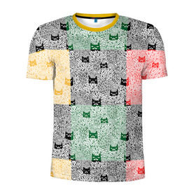 Мужская футболка 3D спортивная с принтом Котики в Санкт-Петербурге, 100% полиэстер с улучшенными характеристиками | приталенный силуэт, круглая горловина, широкие плечи, сужается к линии бедра | cat | hipster | meow | style | кот | котики | кошка | хипстер | хипстеры